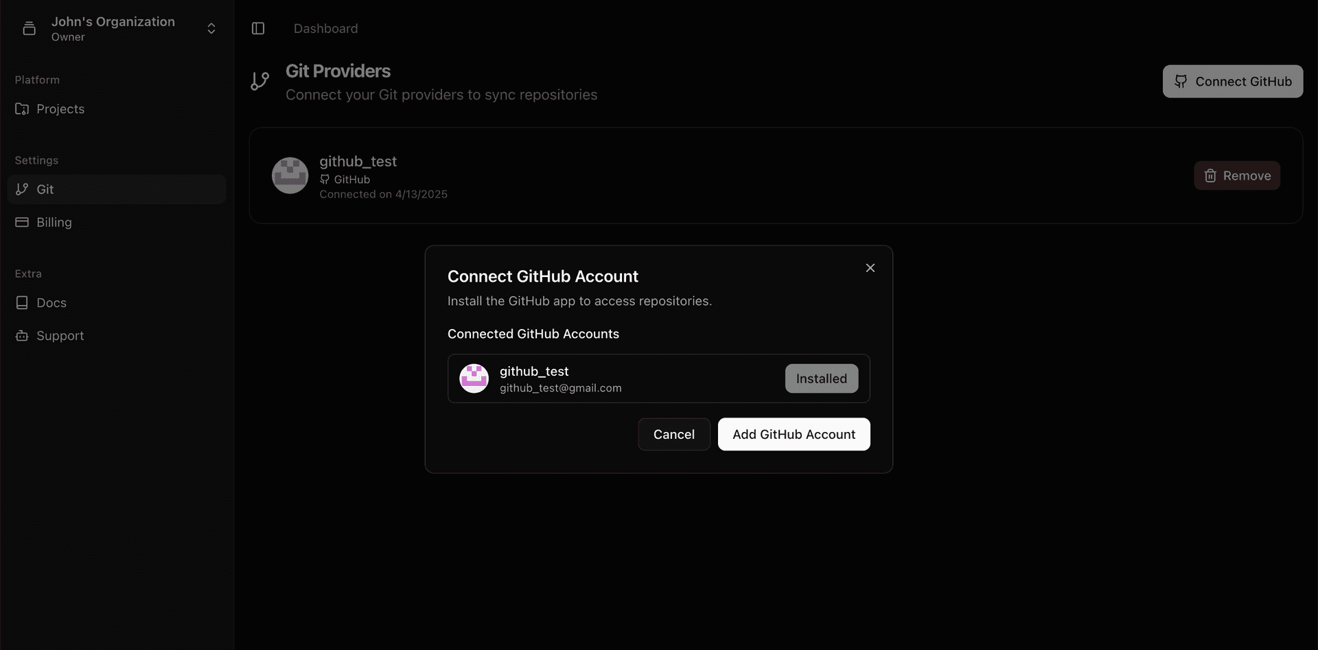Connecting a GitHub repository to Deployra